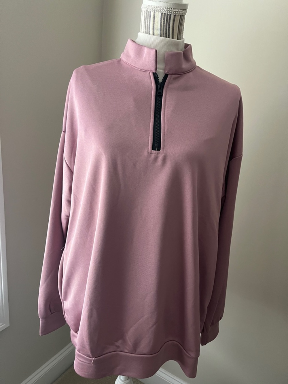 DUSTY ROSE HALF ZIP PULLOVER